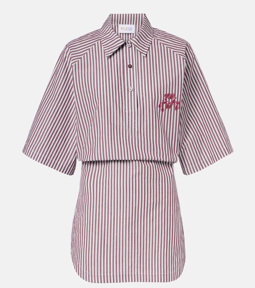 the attico striped cotton polo dress
