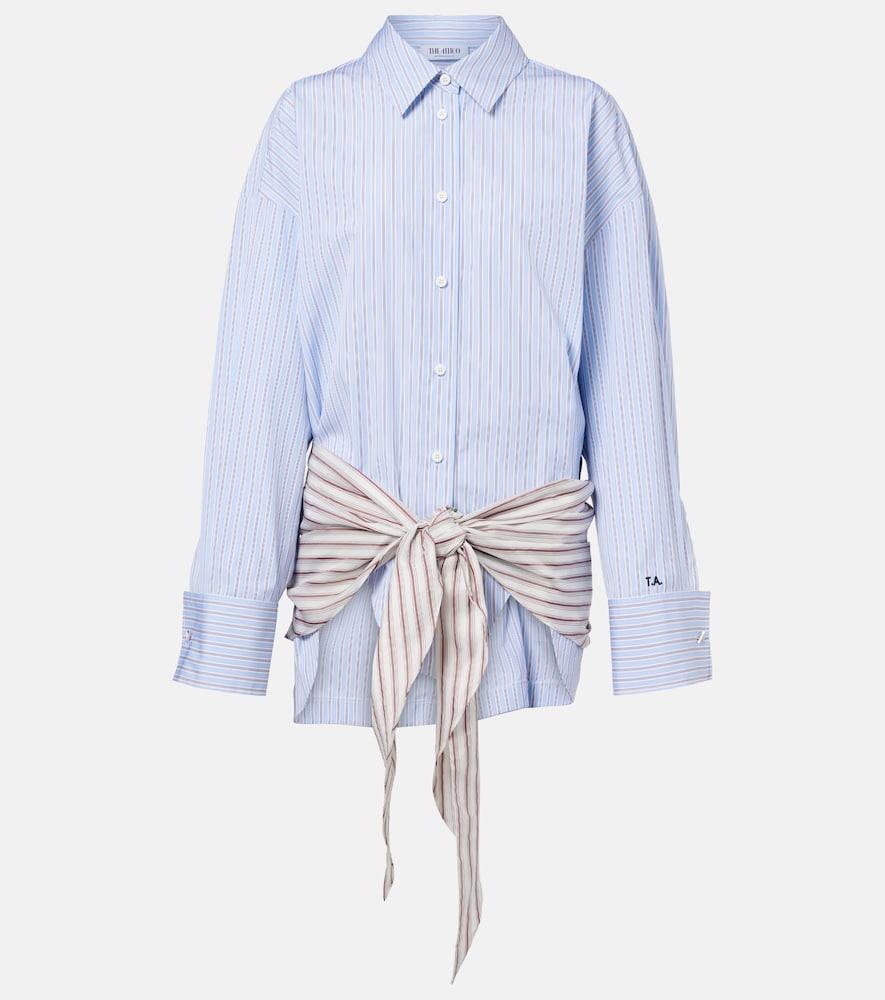 the attico striped cotton shirt dress