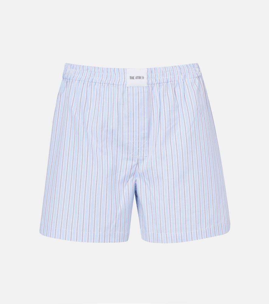 the attico striped cotton shorts
