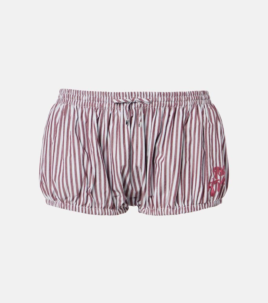the attico striped cotton shorts