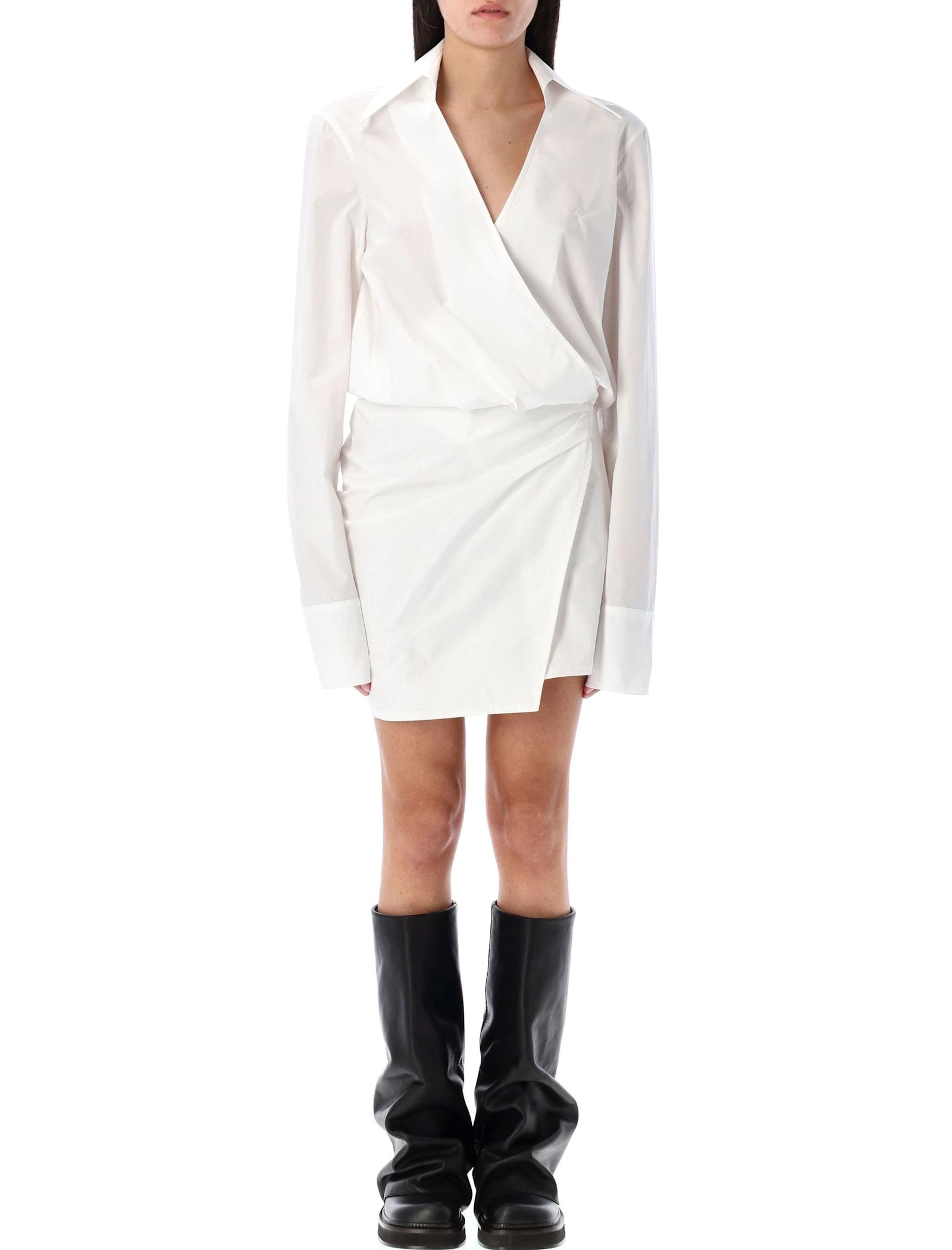 the attico striped mini shirt dress