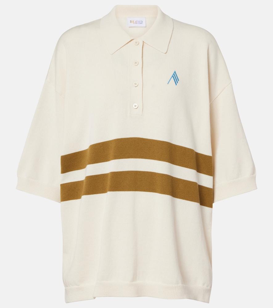 the attico striped oversized cotton polo shirt