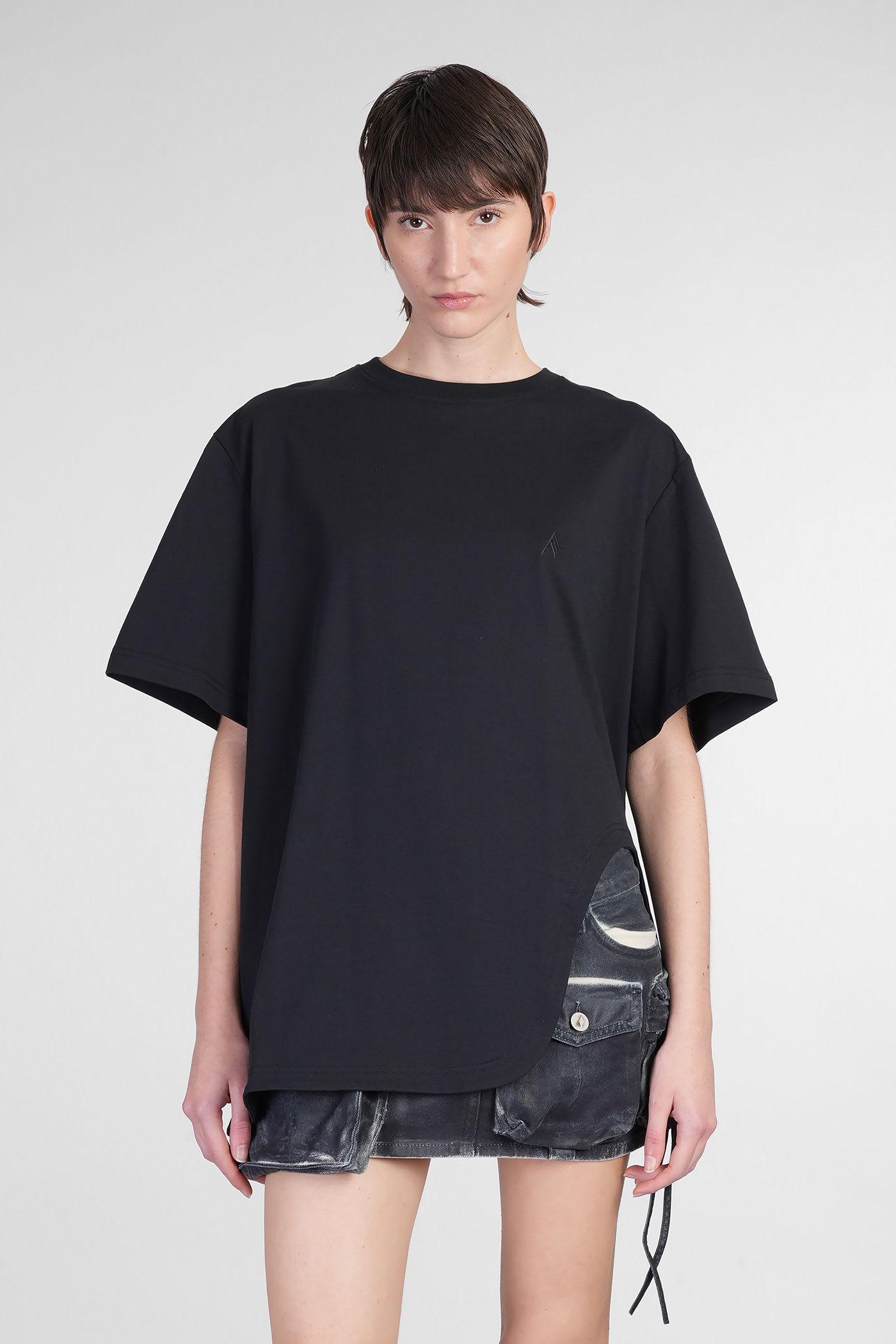 the attico t-shirt in black cotton