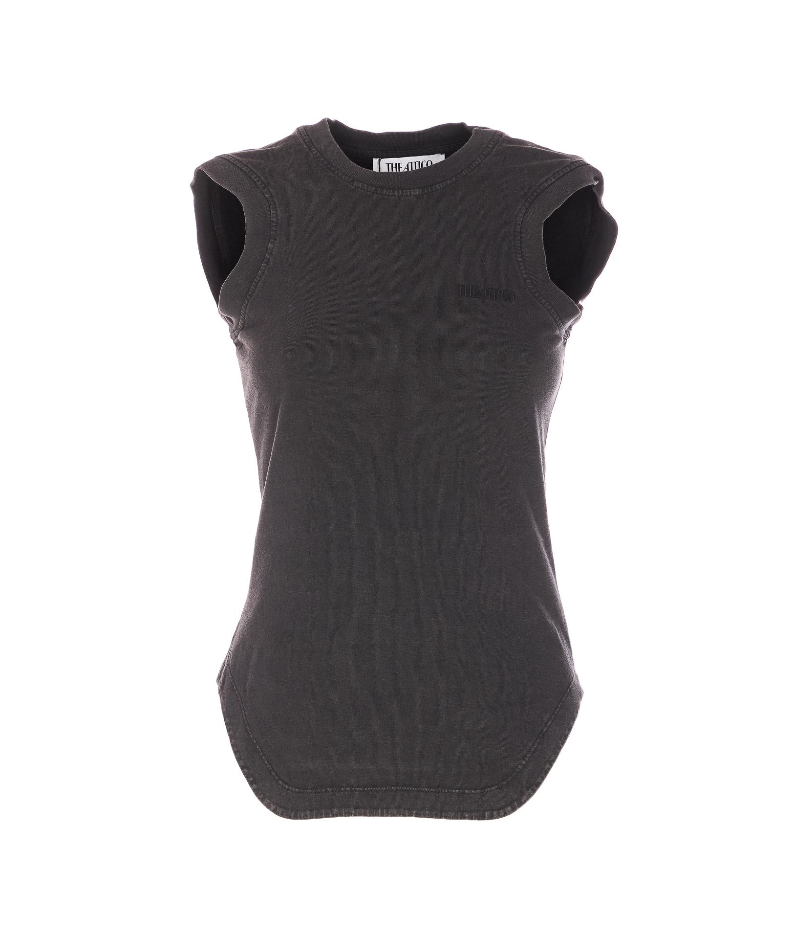 the attico t-shirts and polos black cotton - women