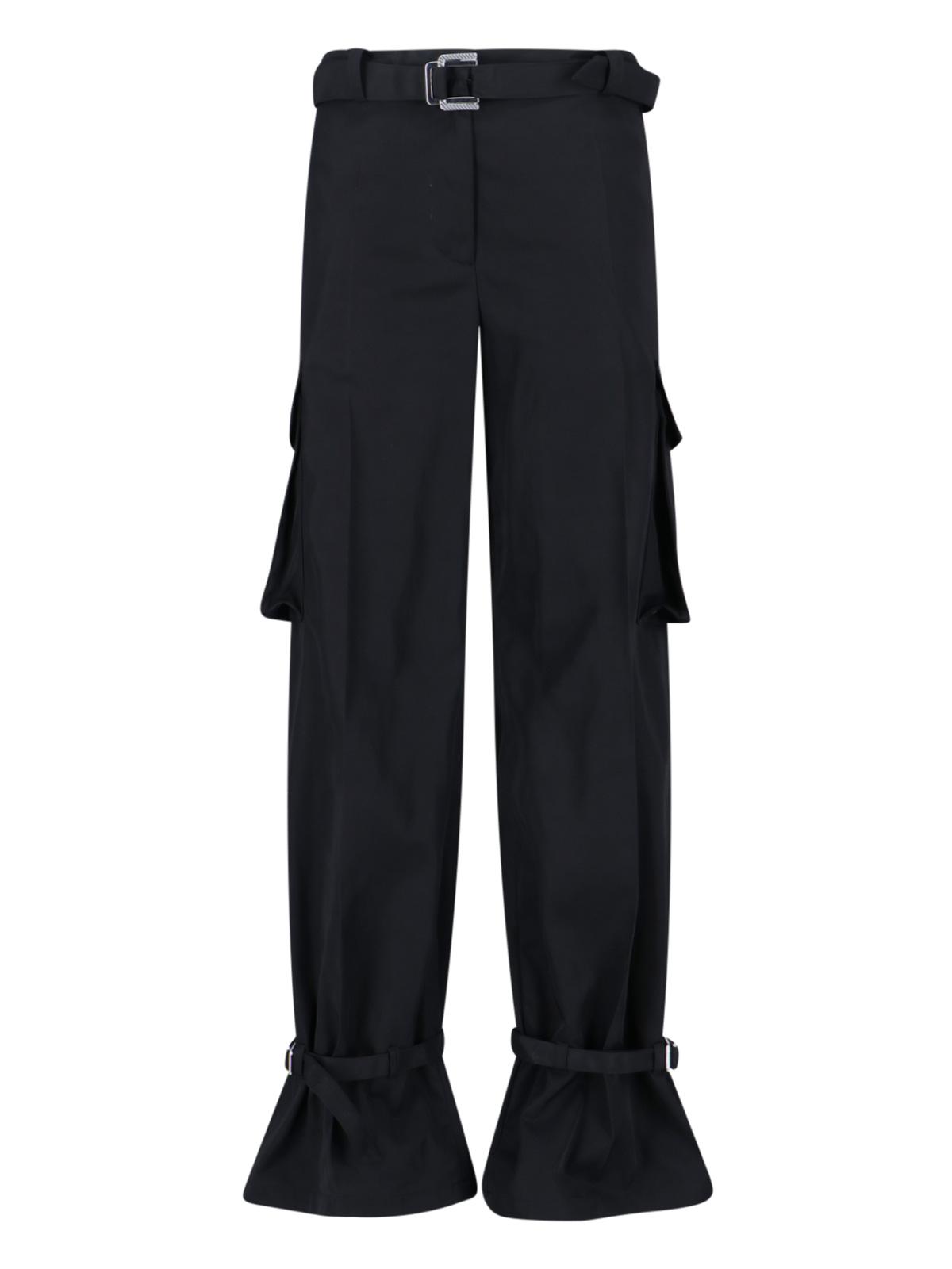 the attico trousers black polyester - women