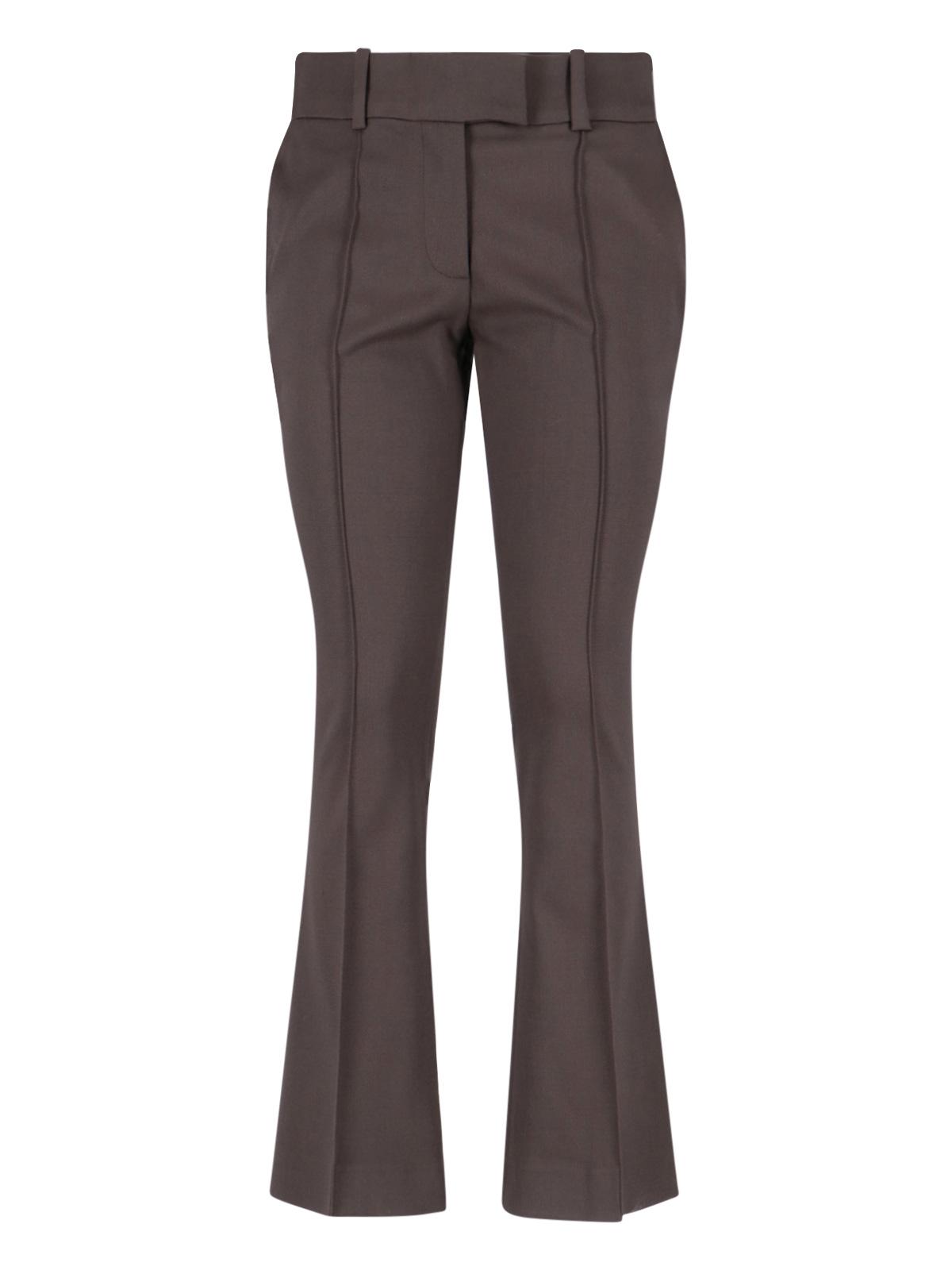 the attico trousers brown virgin wool - women
