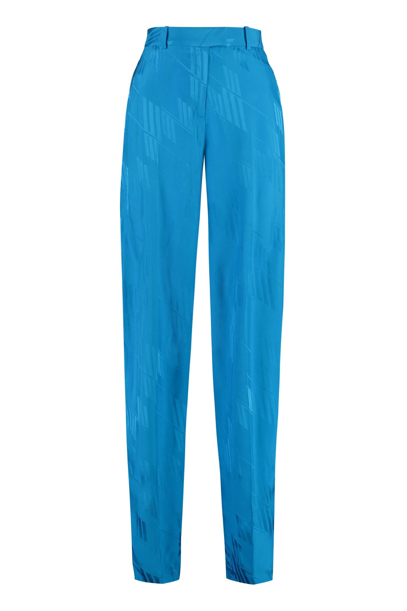 the attico turquoise stretch wool jagger pant