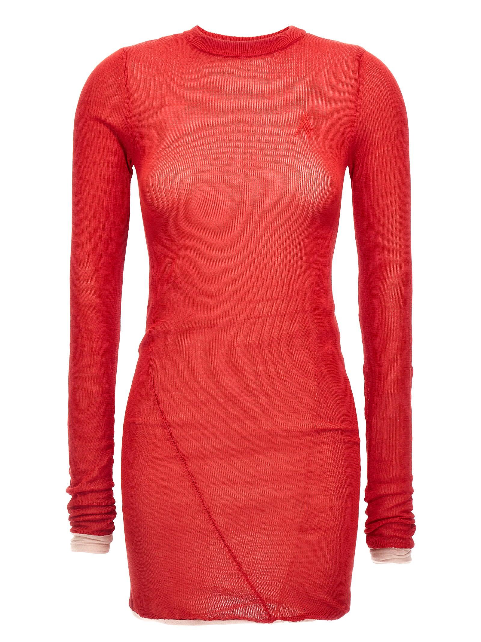the attico two-material minidress