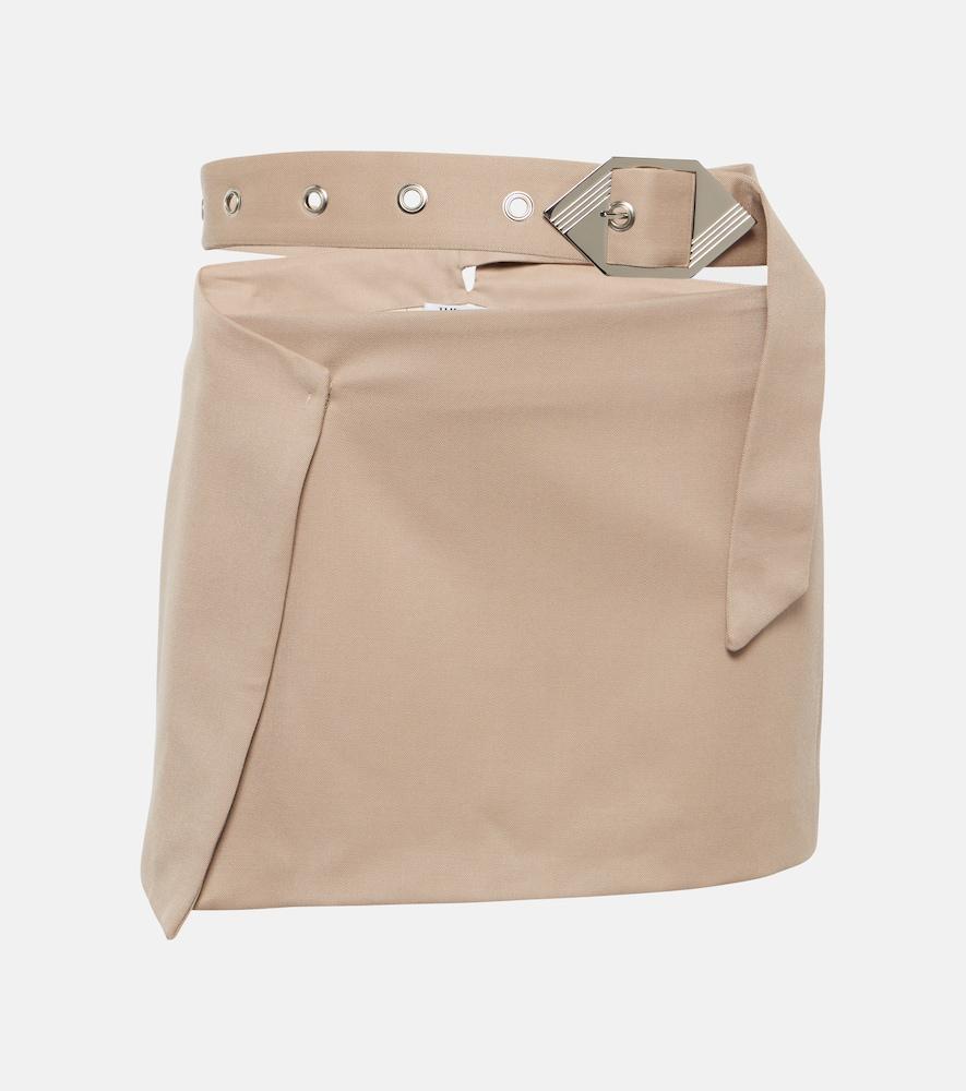 the attico virgin wool gabardine wrap skirt