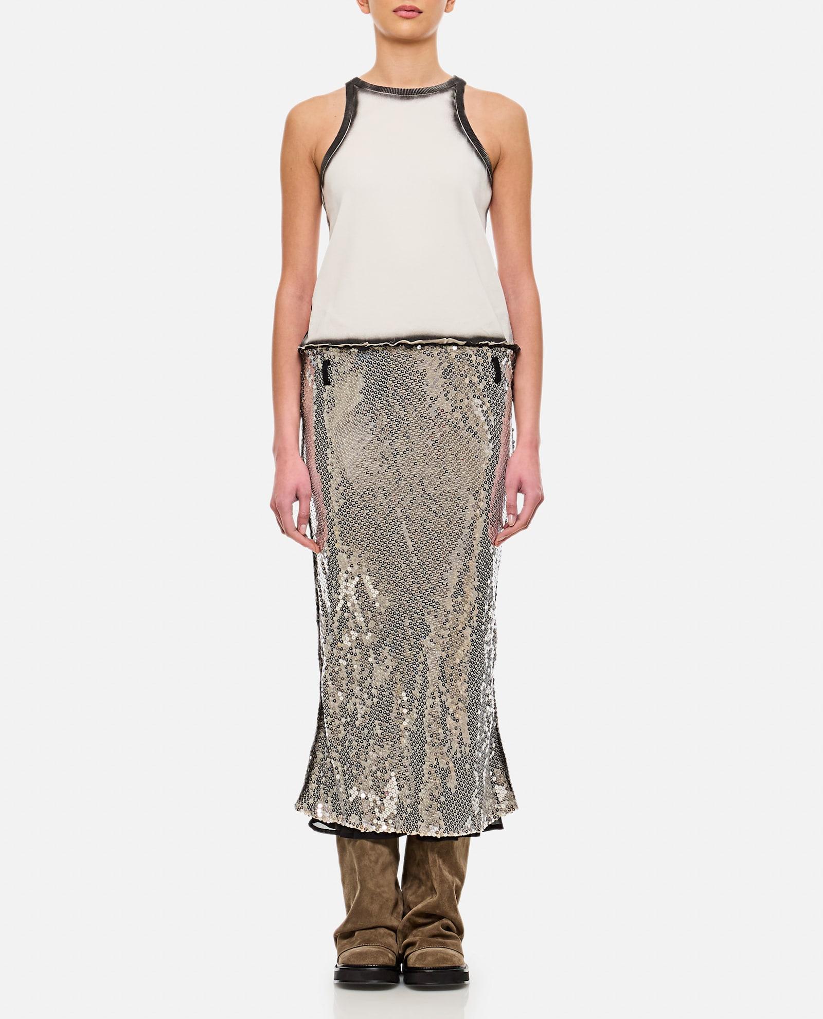 the attico white and silver midi dress