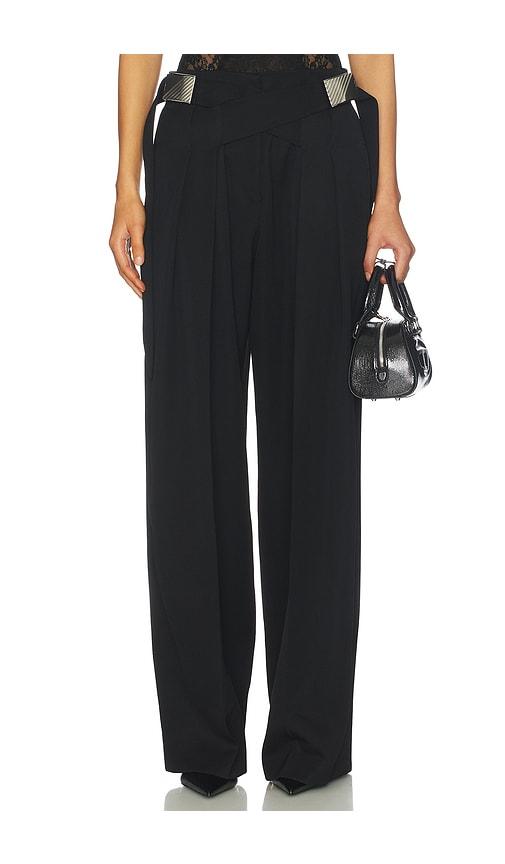 the attico wide leg pant in black.
