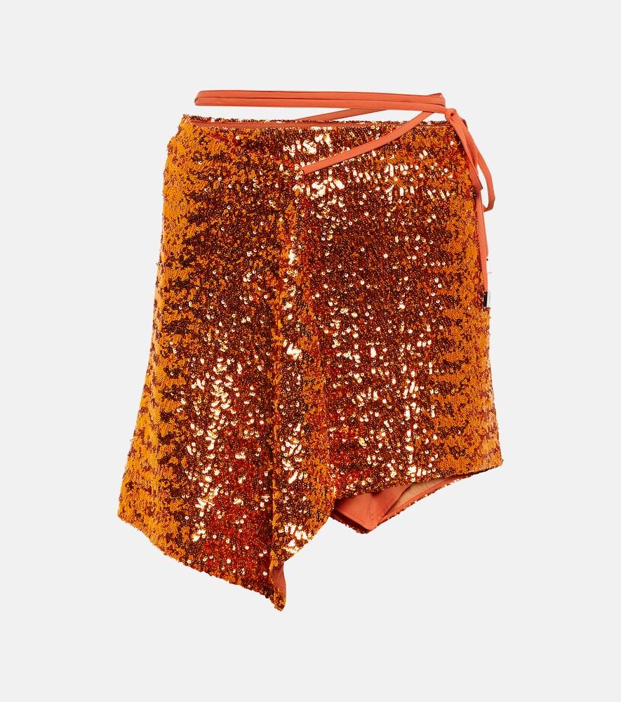 the attico wrap-around waist miniskirt