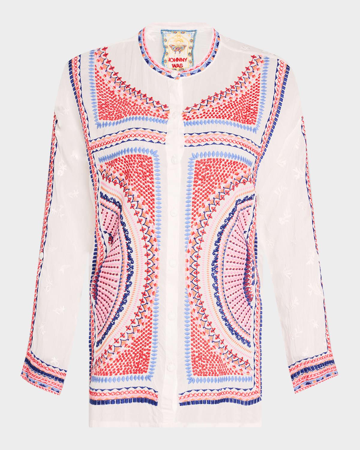the audrey embroidered button-down shirt