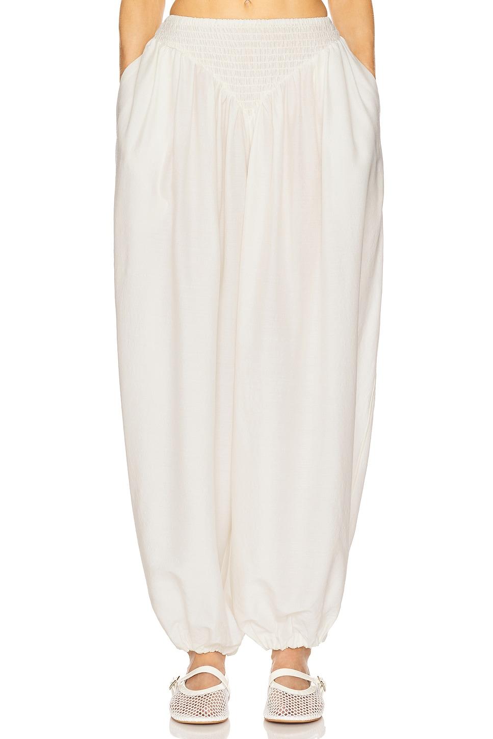 the balloon pants in silk and wool