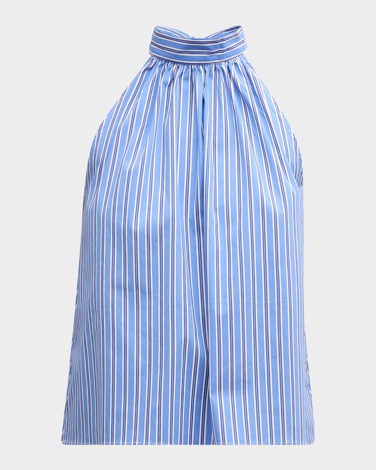 the barbara striped halter top