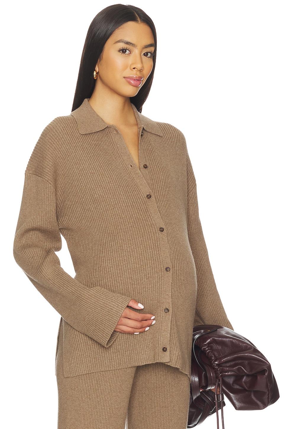 the beatrice ribbed knit button down polo