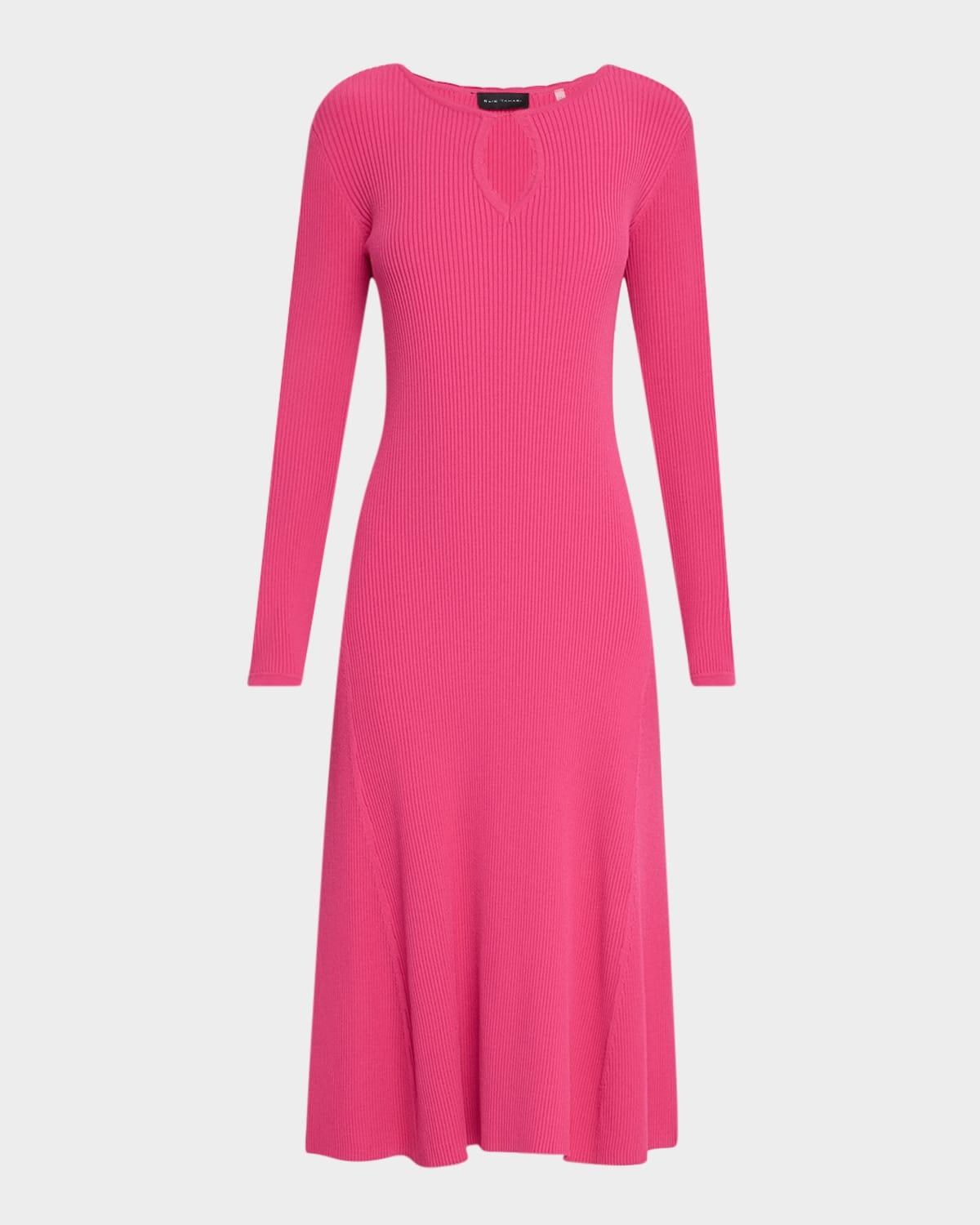 the belinda cutout ribbed midi sweater dress