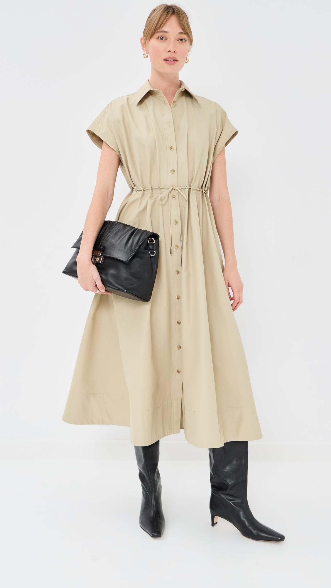 the blake short sleeve shirt dress with eyelet waist