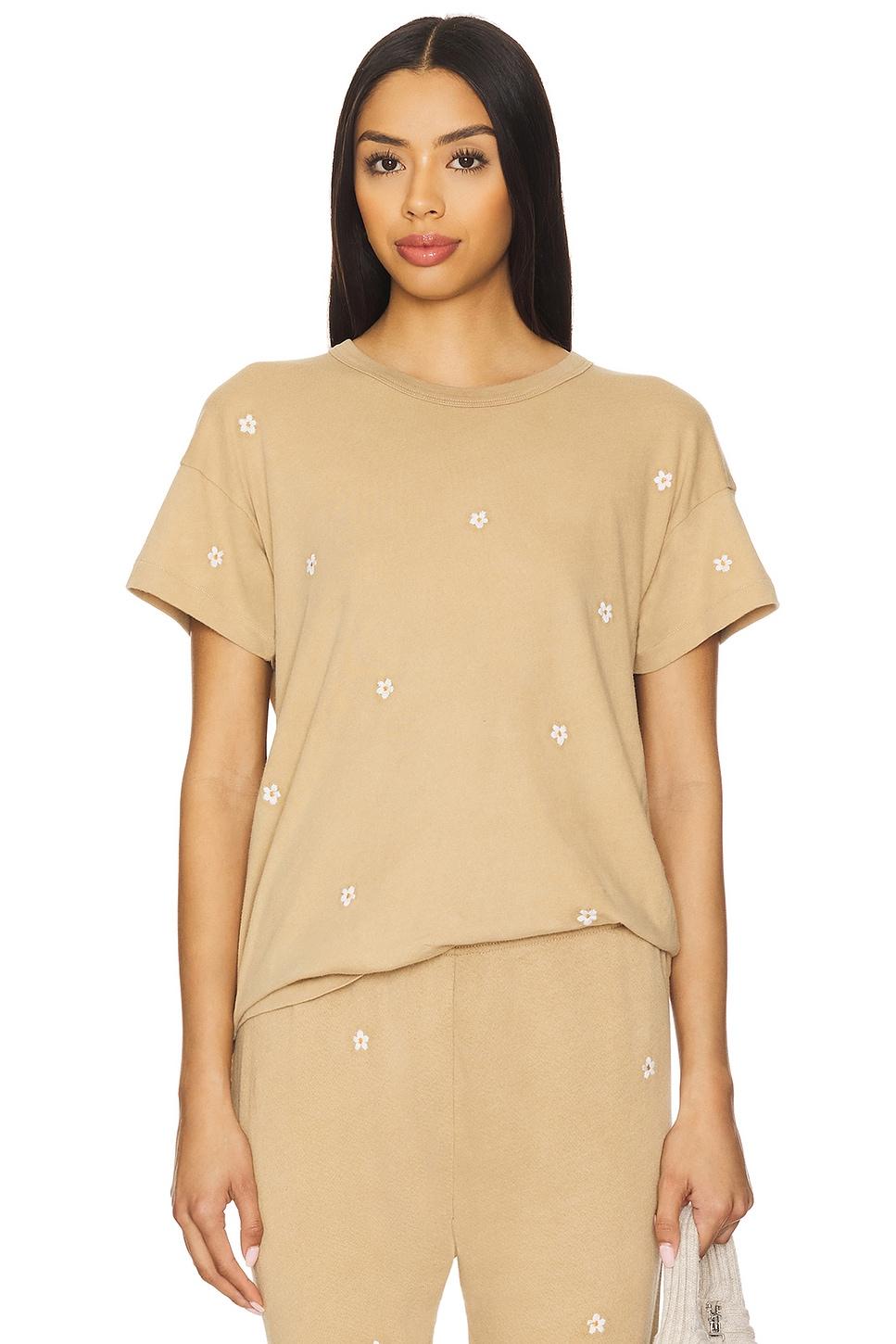 the boxy crew with daisy embroidery