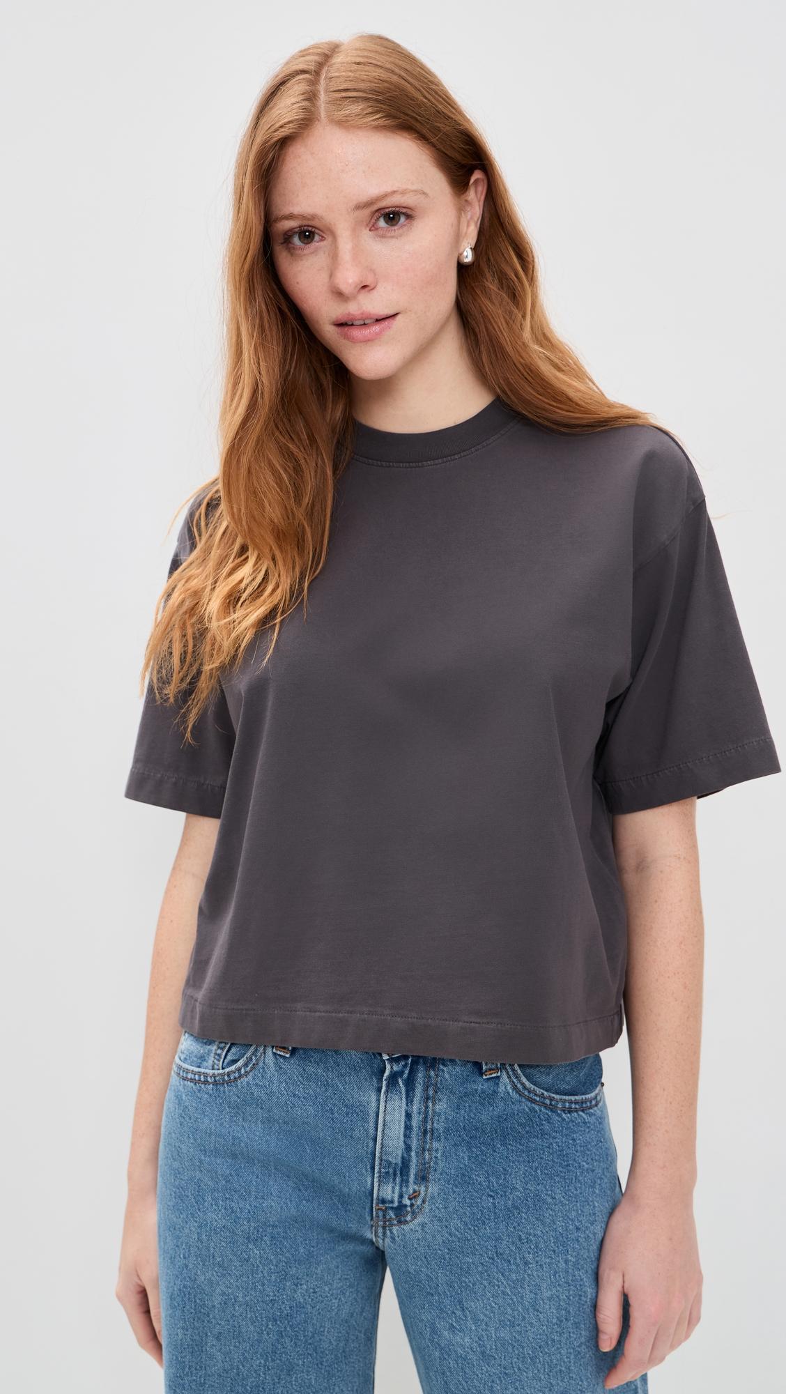 the boxy crop tee in allday jersey