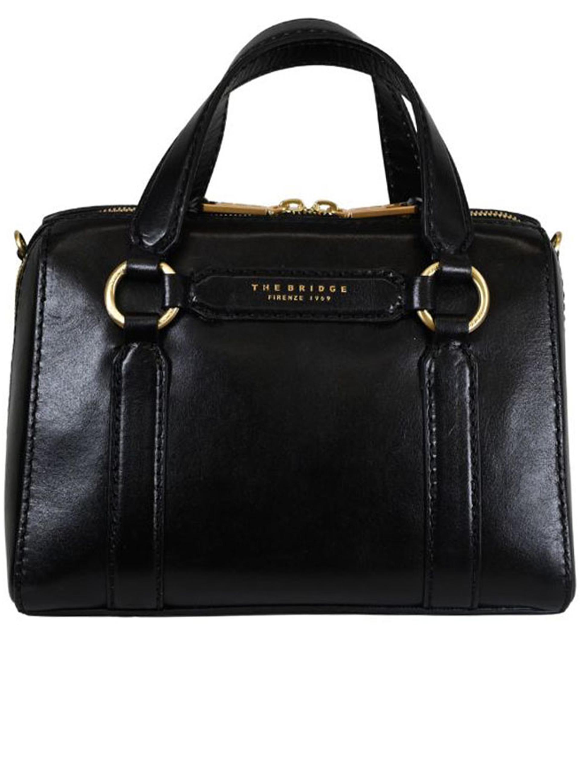 the bridge handbag w-shoulder black leather borsa - women