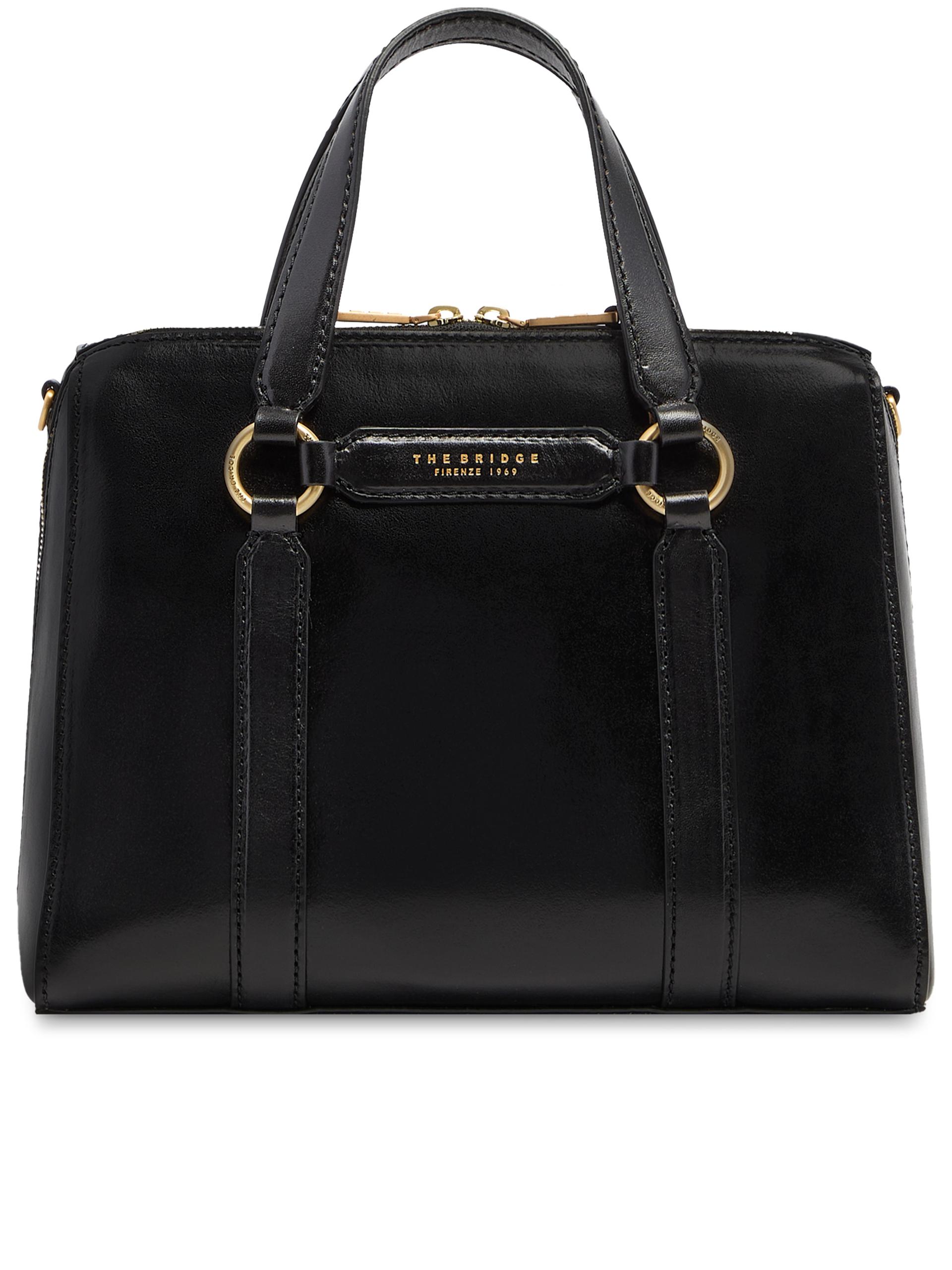 the bridge handbag w-shoulder black leather borsa - women