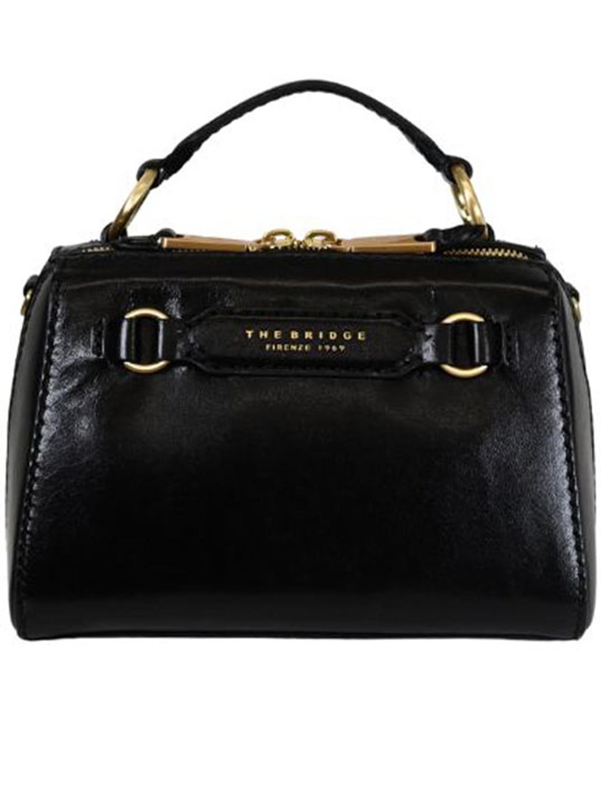 the bridge top handle black leather borsa - women