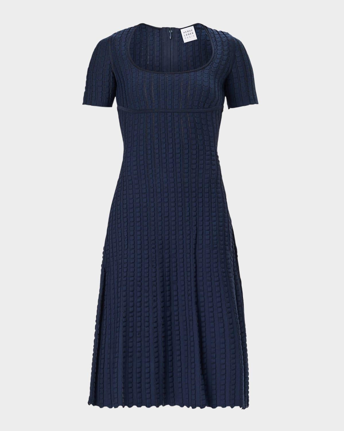 the calista textured scoop-neck dress