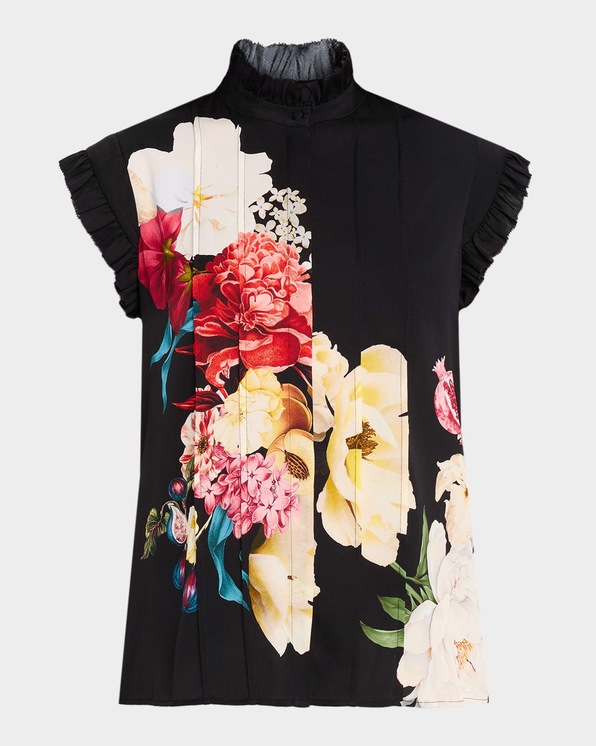 the chloe floral-print ruffle top
