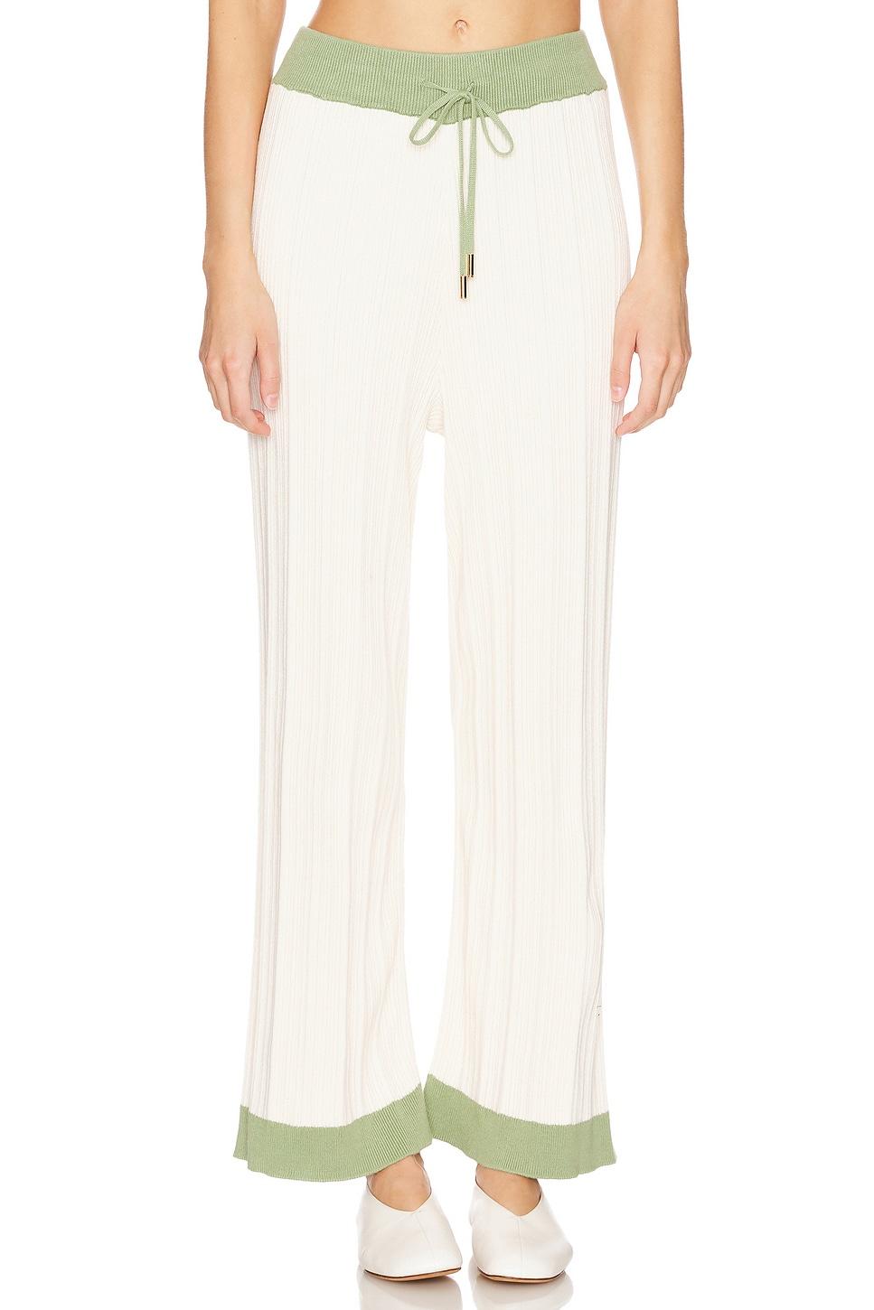 the cielo knit pants in creme pistachio