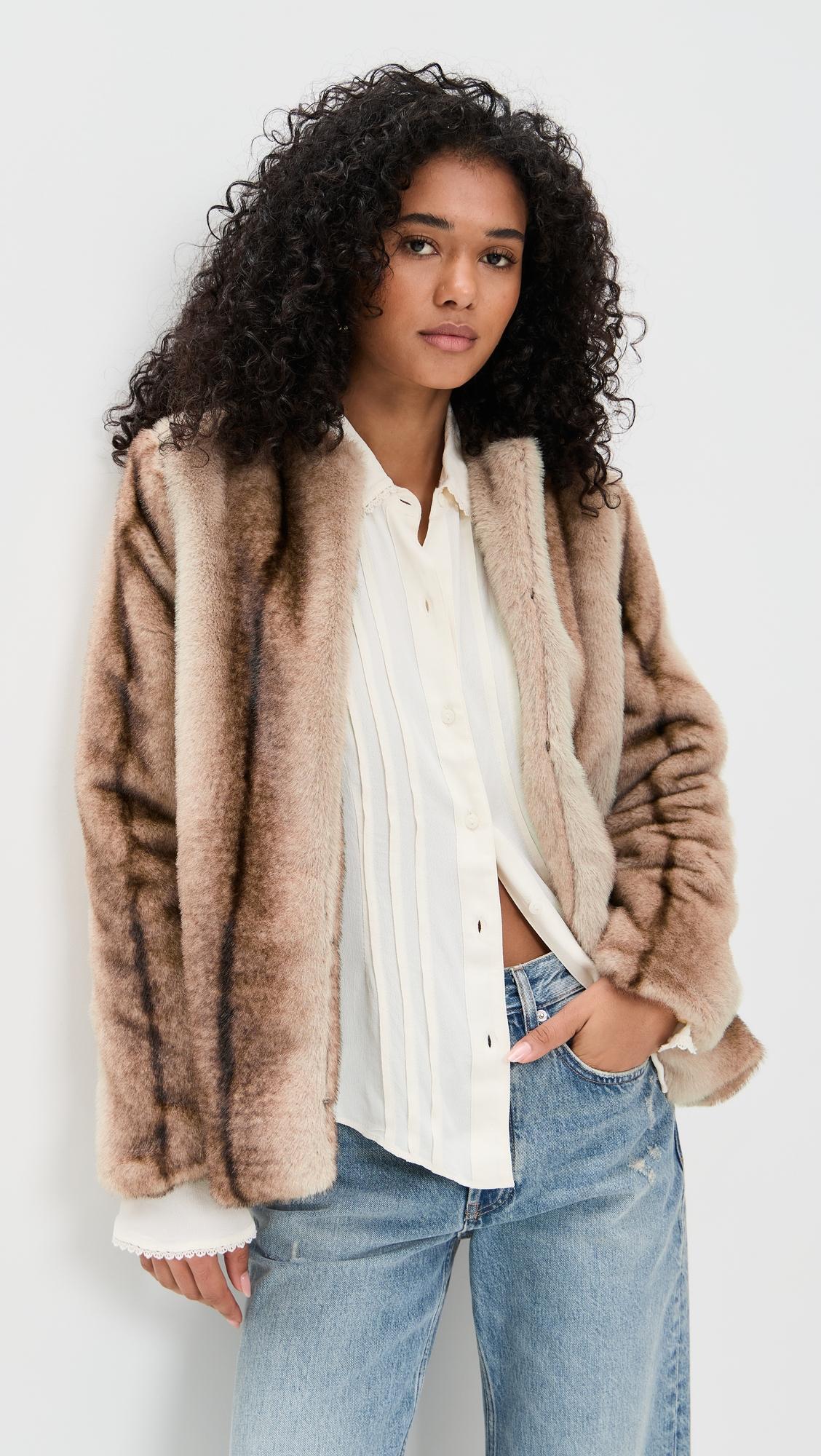 the city faux fur jacket