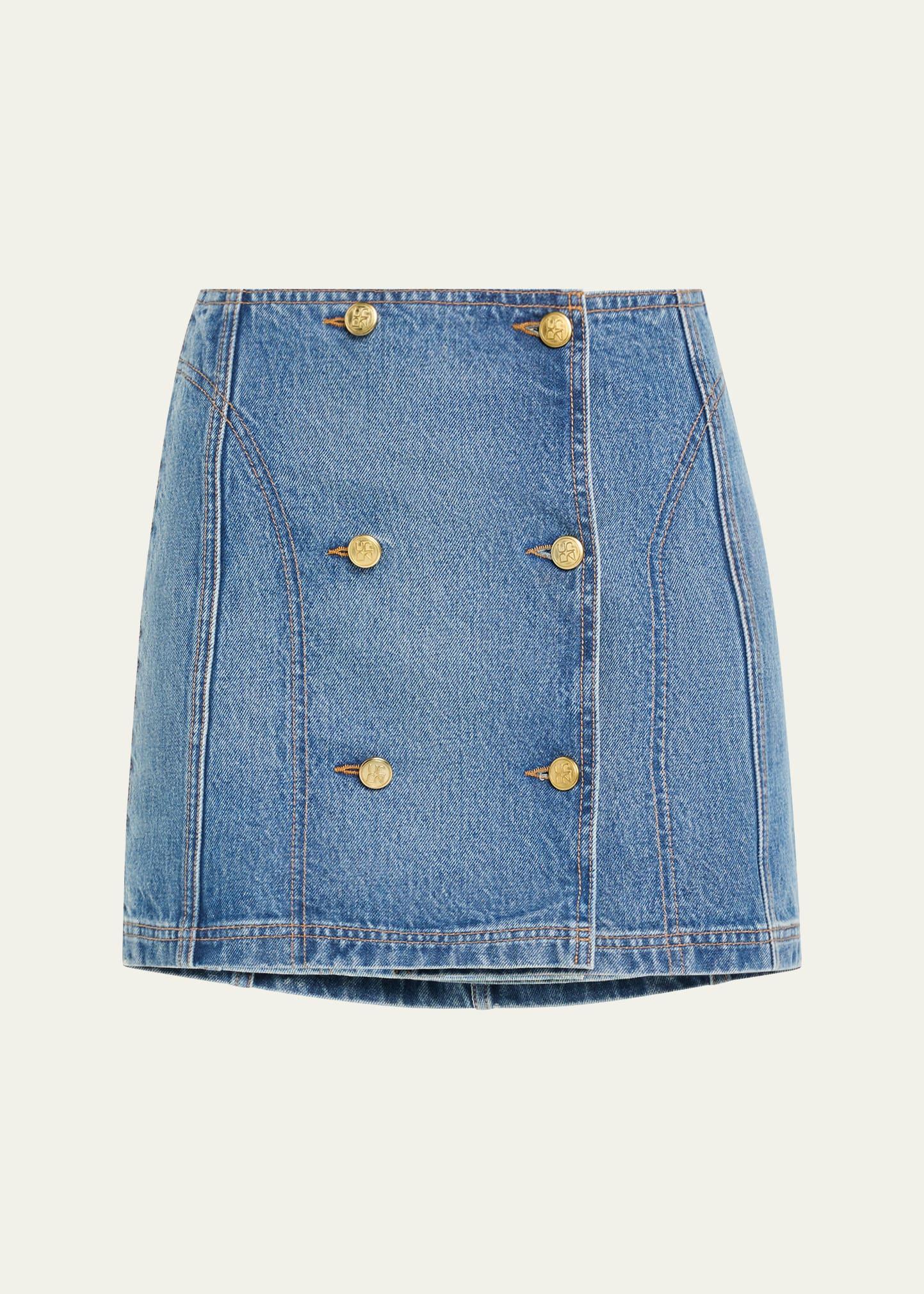 the clara denim mini skirt