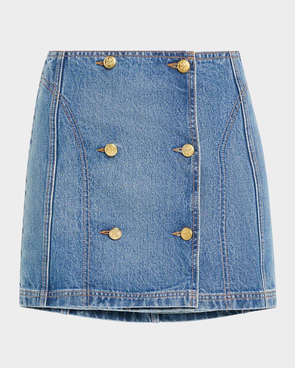 the clara denim mini skirt