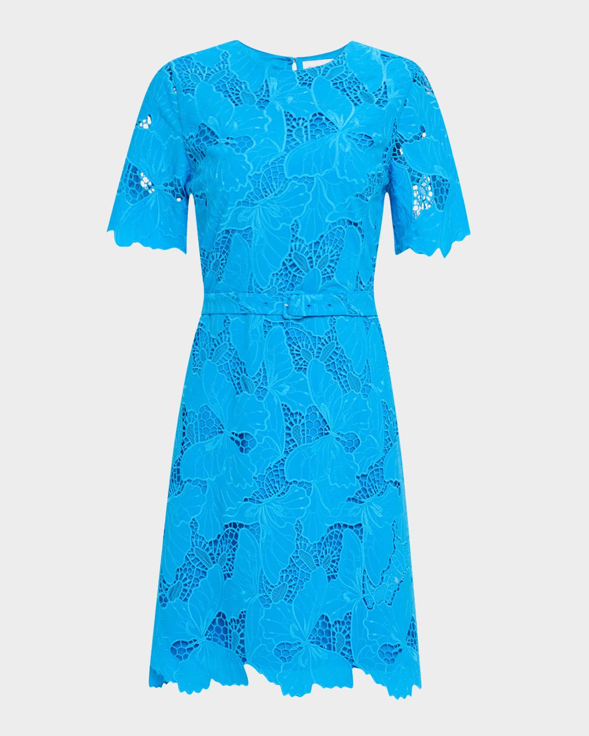the clover belted butterfly lace dress