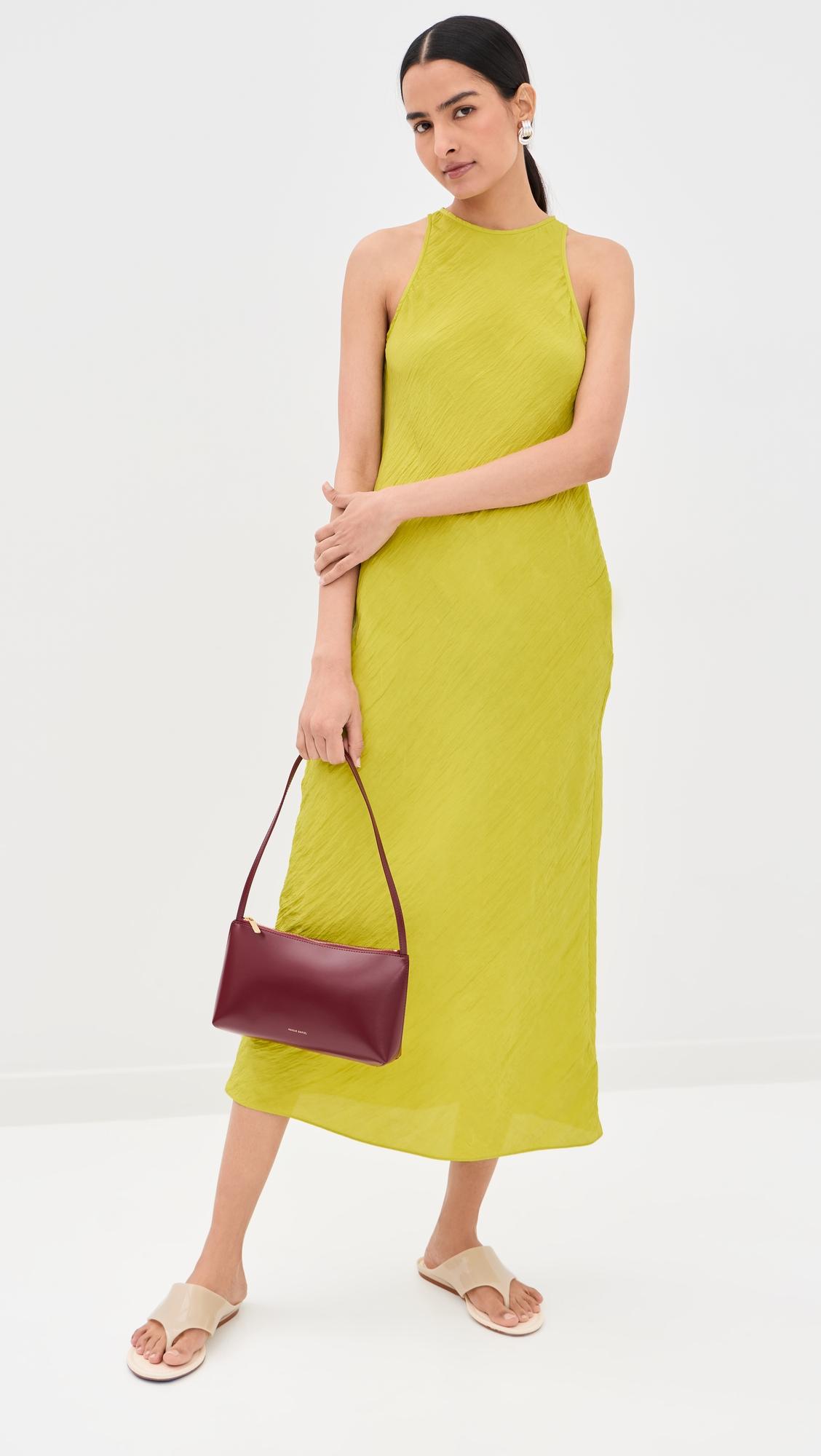 the crinkle slip midi bias dress