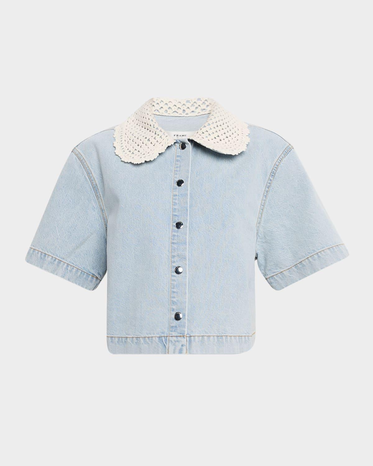 the crochet collar shirt