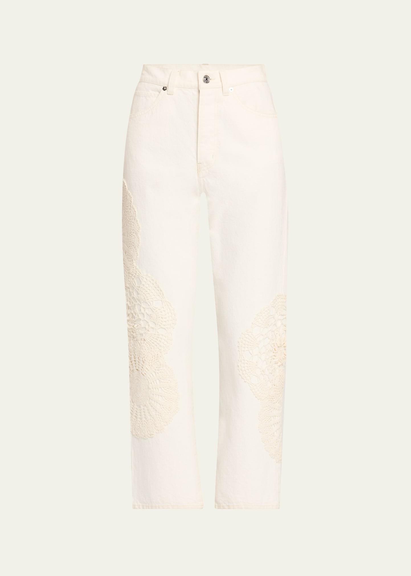 the crochet vertical crop jeans