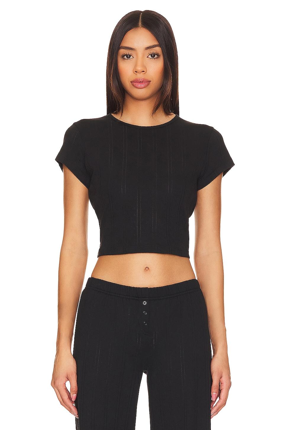 the cropped baby tee in black