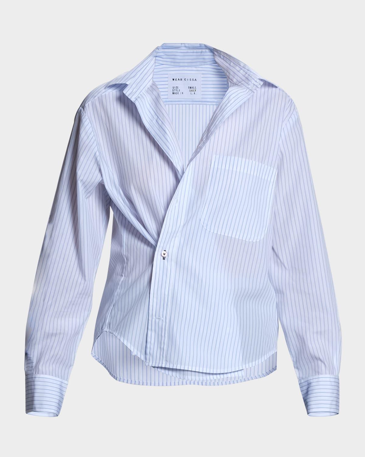the daily striped asymmetric button-front shirt