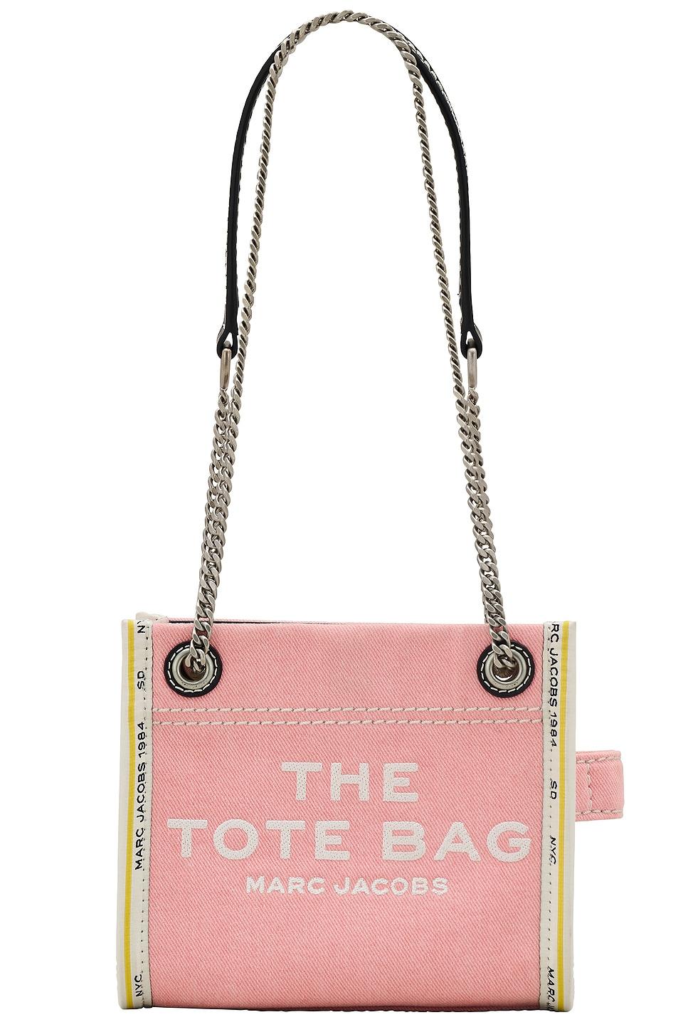 the denim chain crossbody tote bag