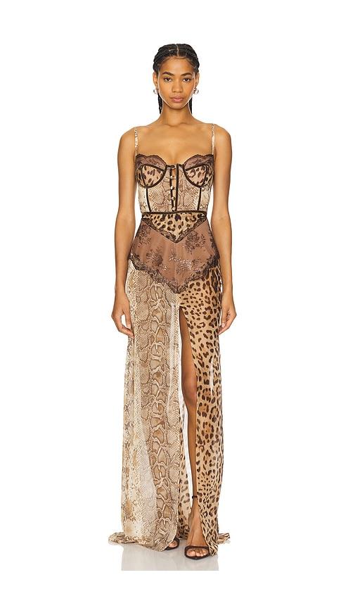 the dolls house dolce maxi dress in beige.