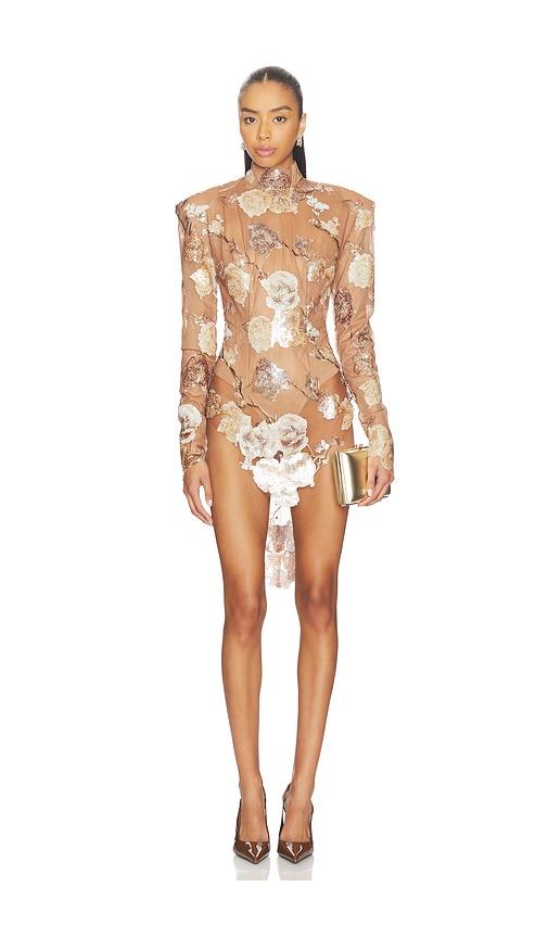 the dolls house gardinia romper in nude.
