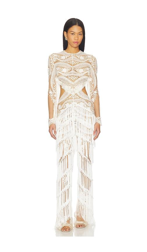 the dolls house roma jumpsuit in ivory.