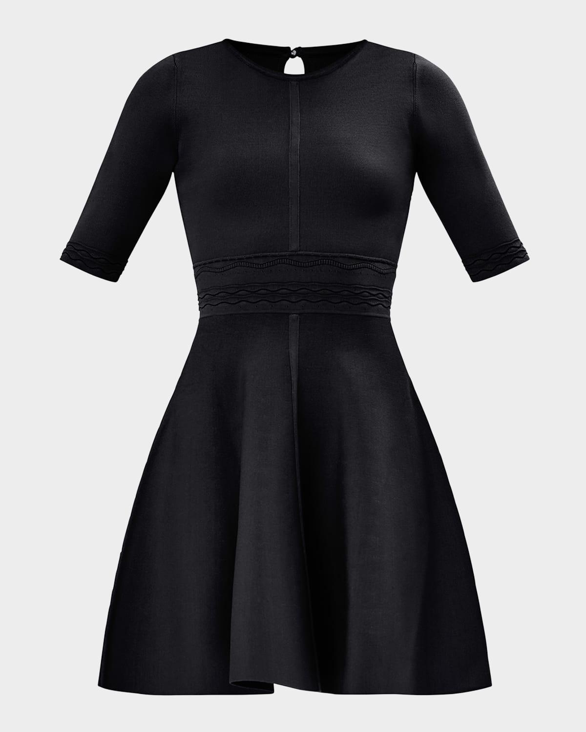 the eden knit elbow-sleeve mini dress