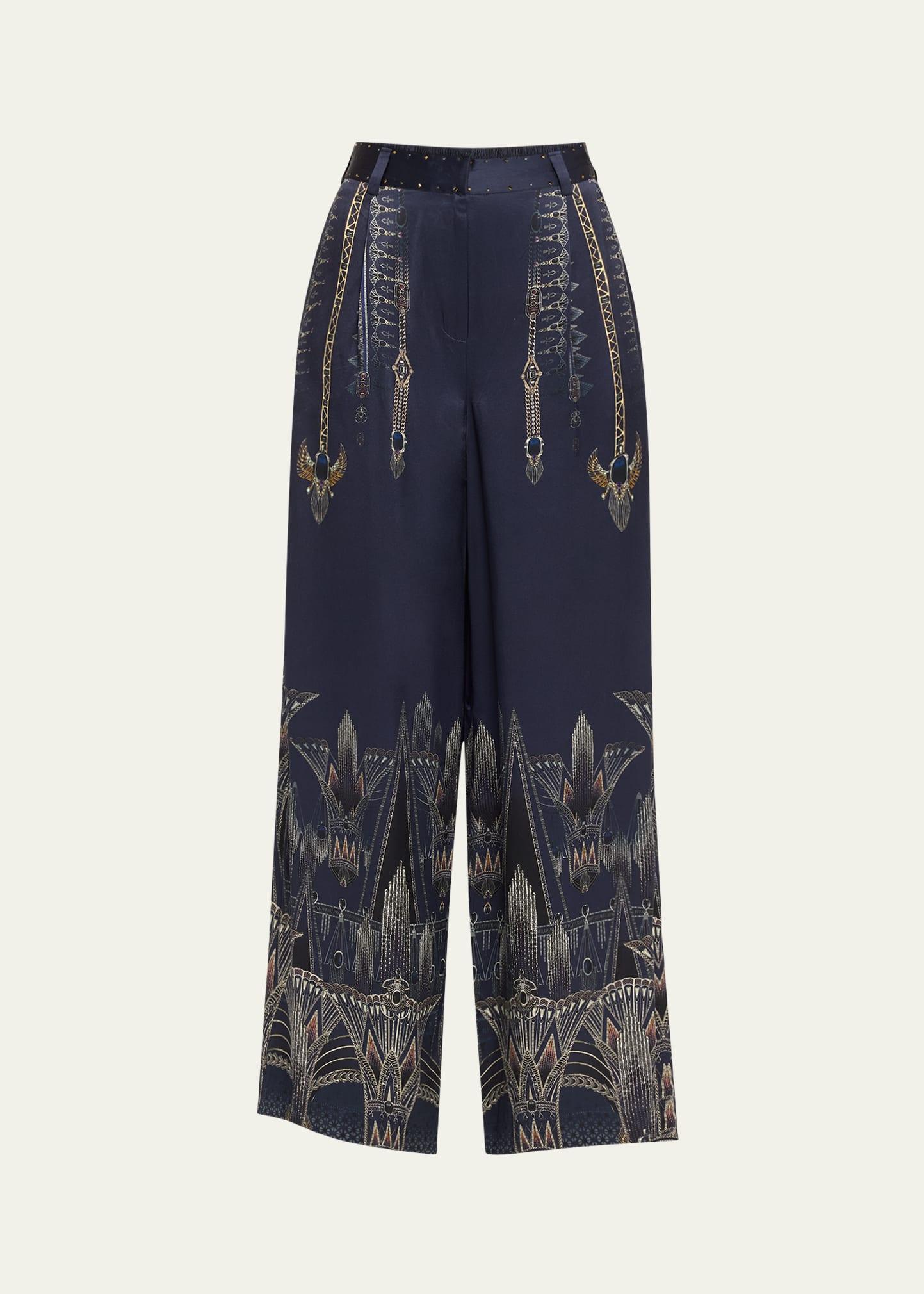the egypt effect silk wide-leg pants