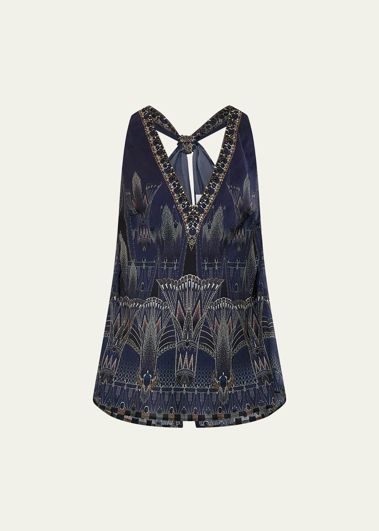 the egypt effect v-neck top with knot back