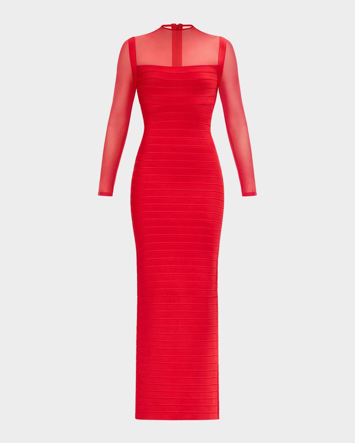 the ella mock-neck column gown