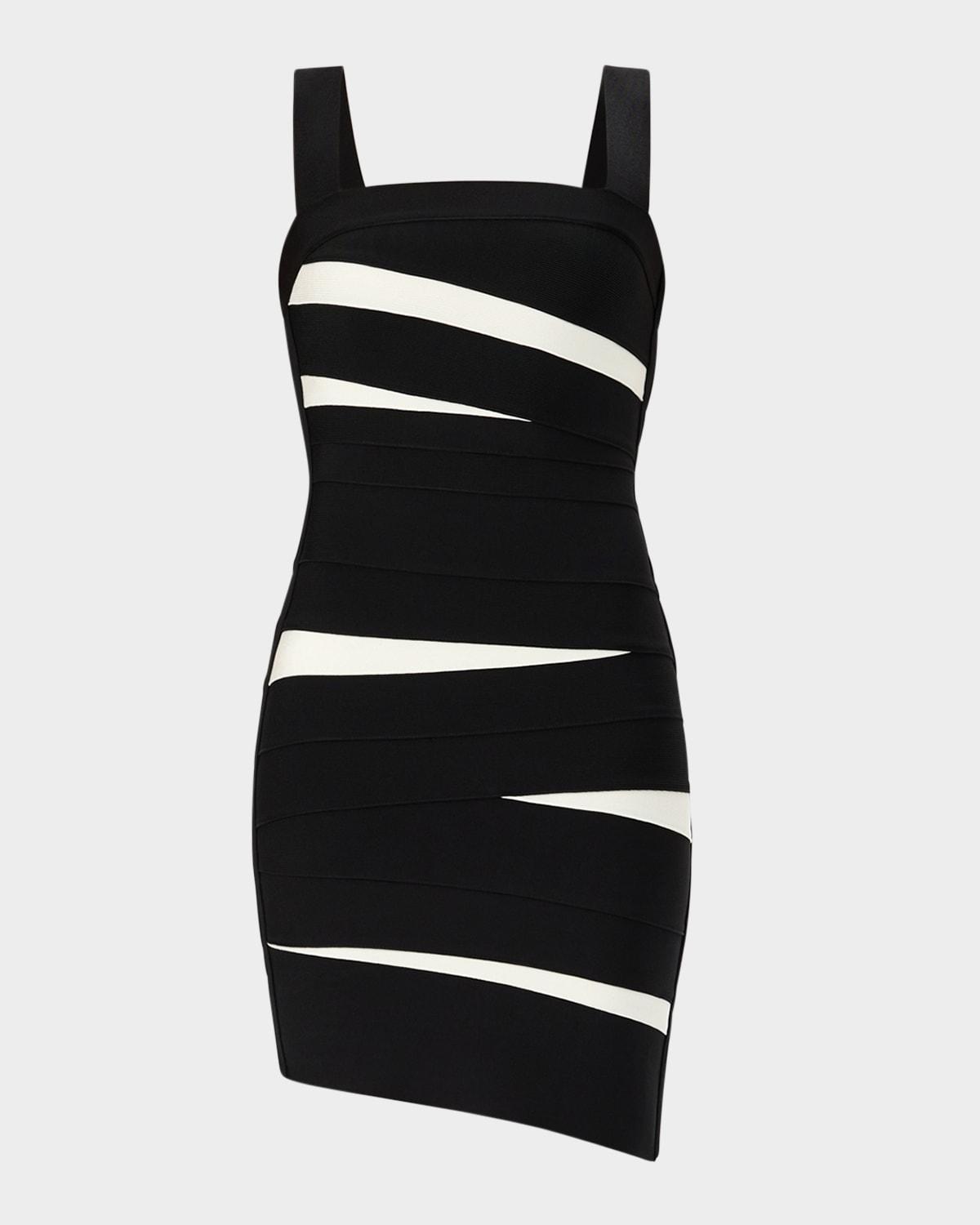 the eve sleeveless two-tone bodycon mini dress