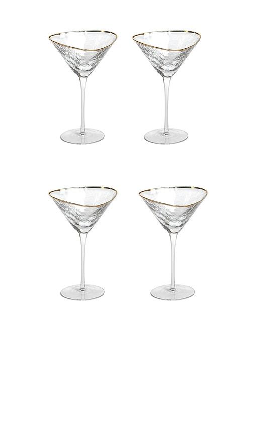 the favorites aperitivo triangular martini glasses set of 4 in metallic gold.