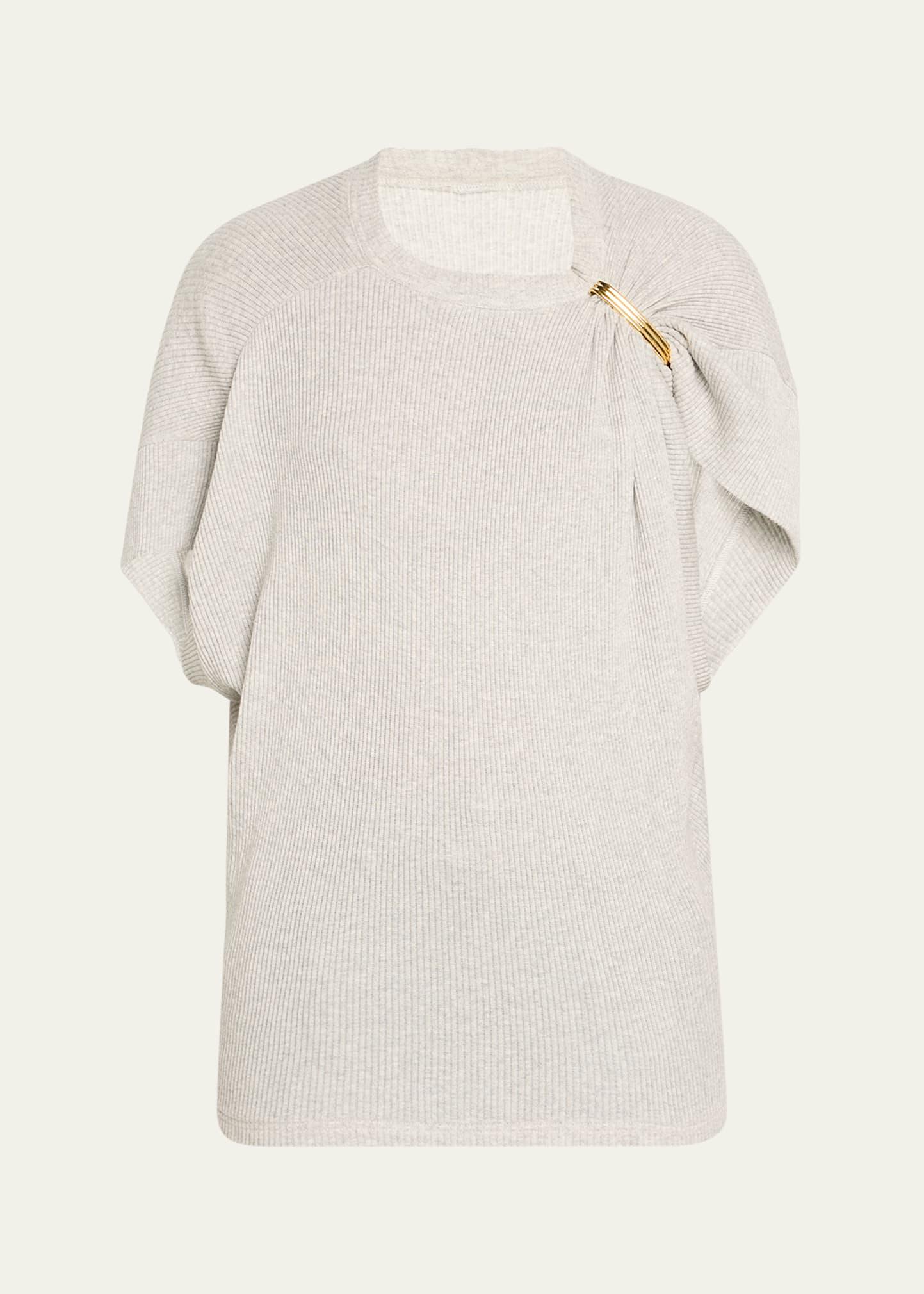 the faye asymmetric t-shirt with shoulder hardware